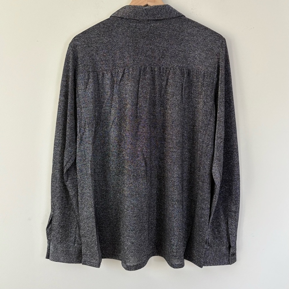Knot Sisters Shimmer Button-Down Top-L - Picture 3 of 8